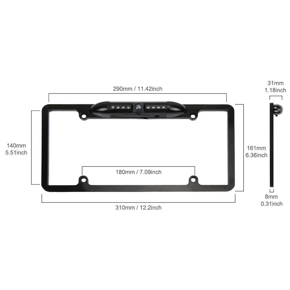 Universal Car License Plate Backup Camera 170° Wide Angle Night Vision NIB 1080P